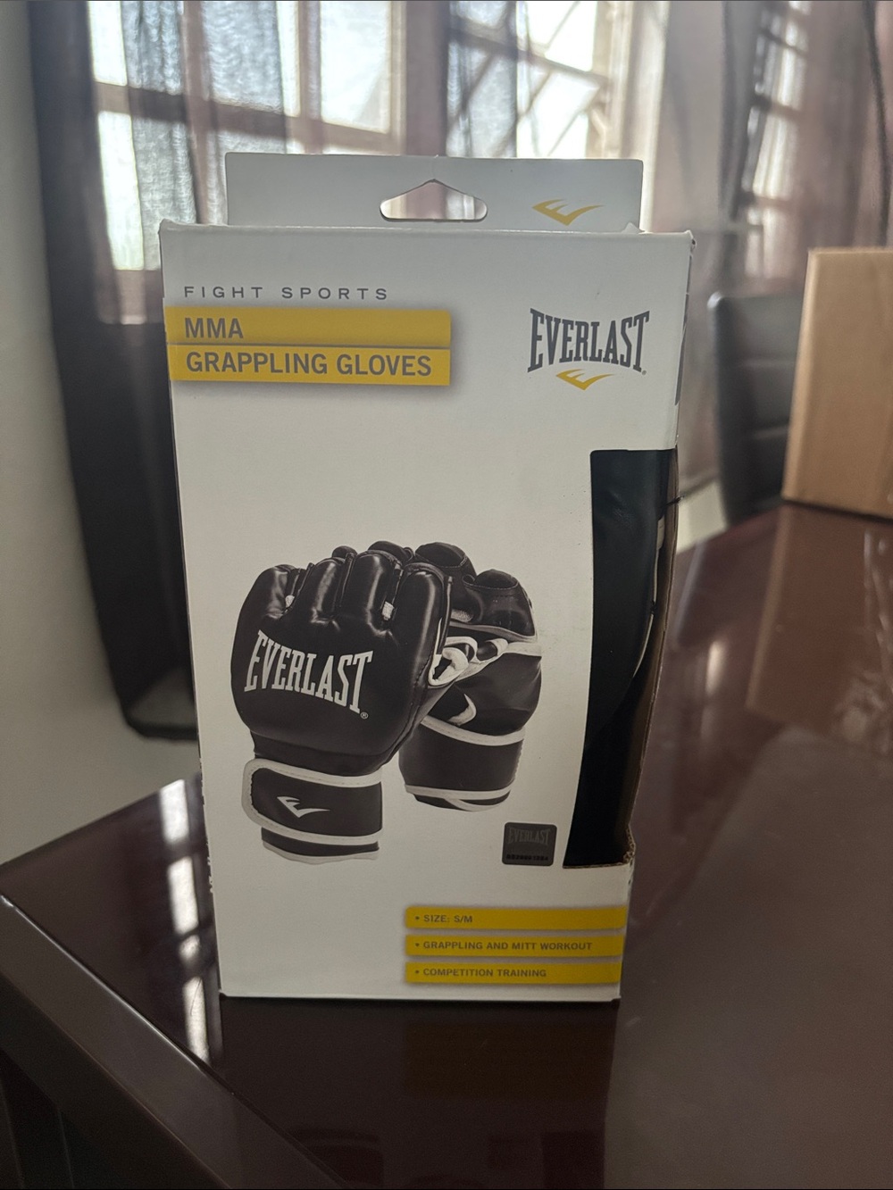 Everlast Black & White MMA Grappling Gloves - Branded Training Pair